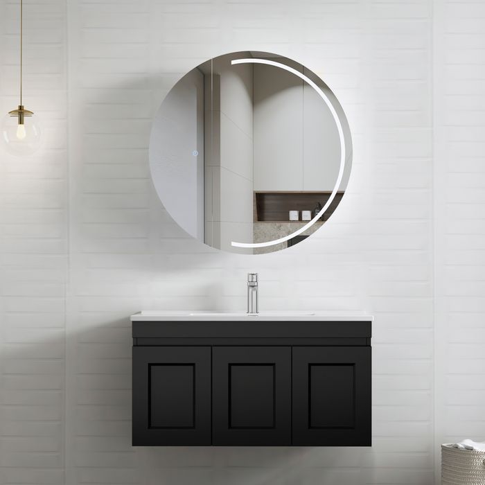 Hampton Mark II 900mm Wall-Hung Vanity in Trendy Matte Black - A Stylish Bathroom Upgrade