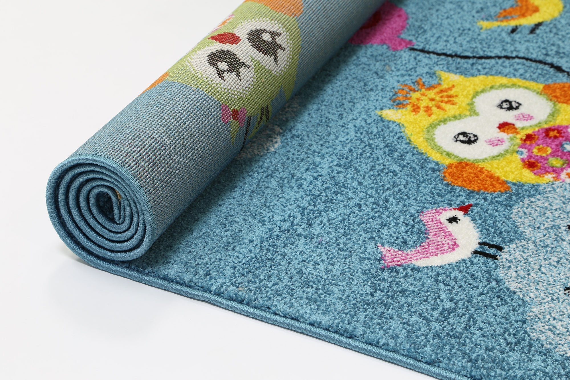 Super Deal! Nova Blue Owl Balloon Rug for Kids