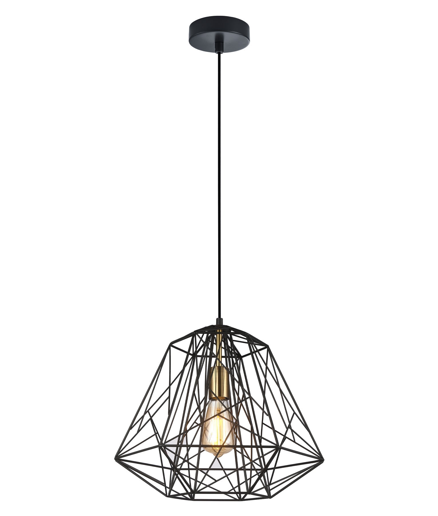 MARTE: Stylish Geometric Interior Iron Cage Single Pendant Lights