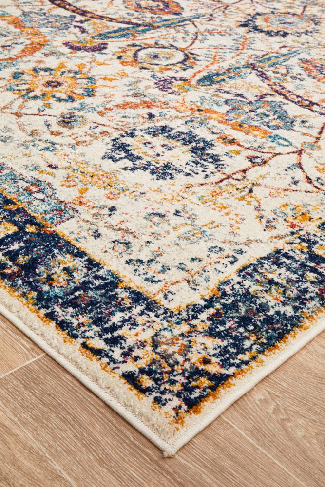 Hot Sale! Turkish-Made Evoke Peacock Ivory Transitional Polypropylene Rug