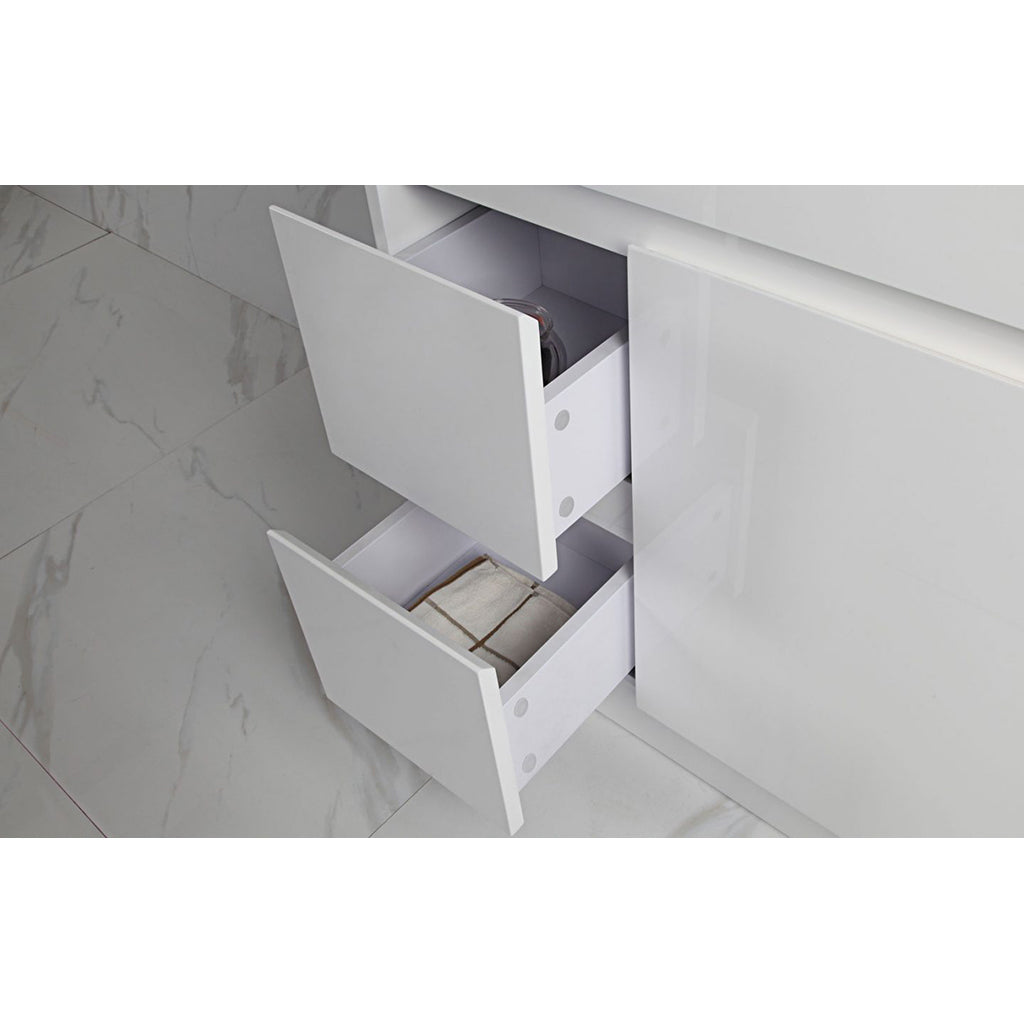 MAYA 600mm Slim Gloss White Free-Standing Bathroom Vanity