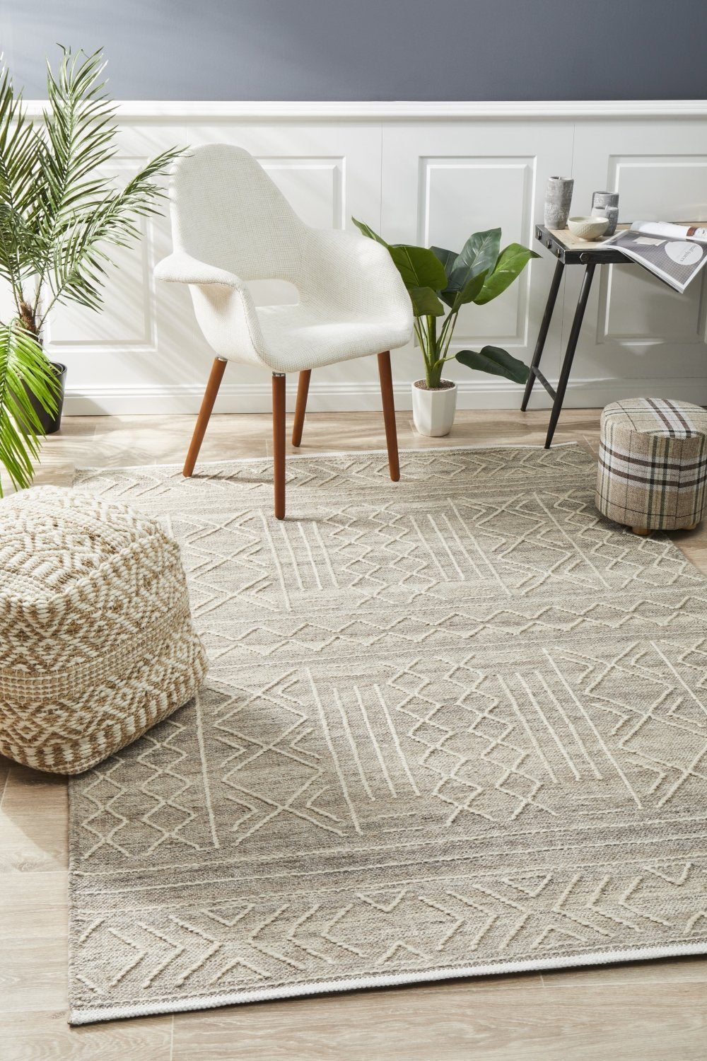 Hudson 807 Natural 100% Wool Flat Woven Rug - Exclusive from Rug Culture