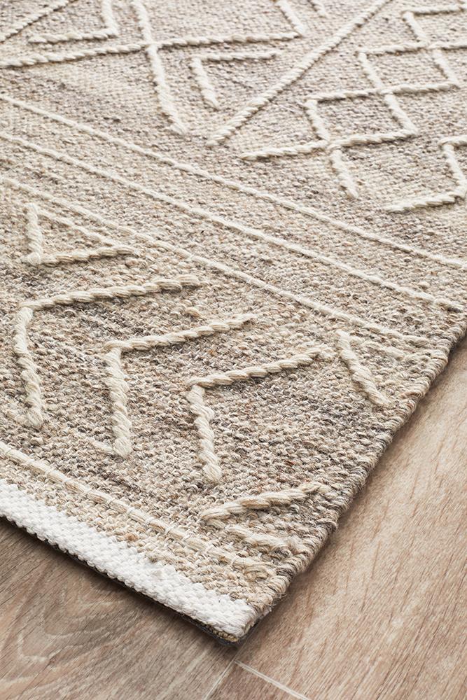 Hudson 807 Natural 100% Wool Flat Woven Rug - Exclusive from Rug Culture