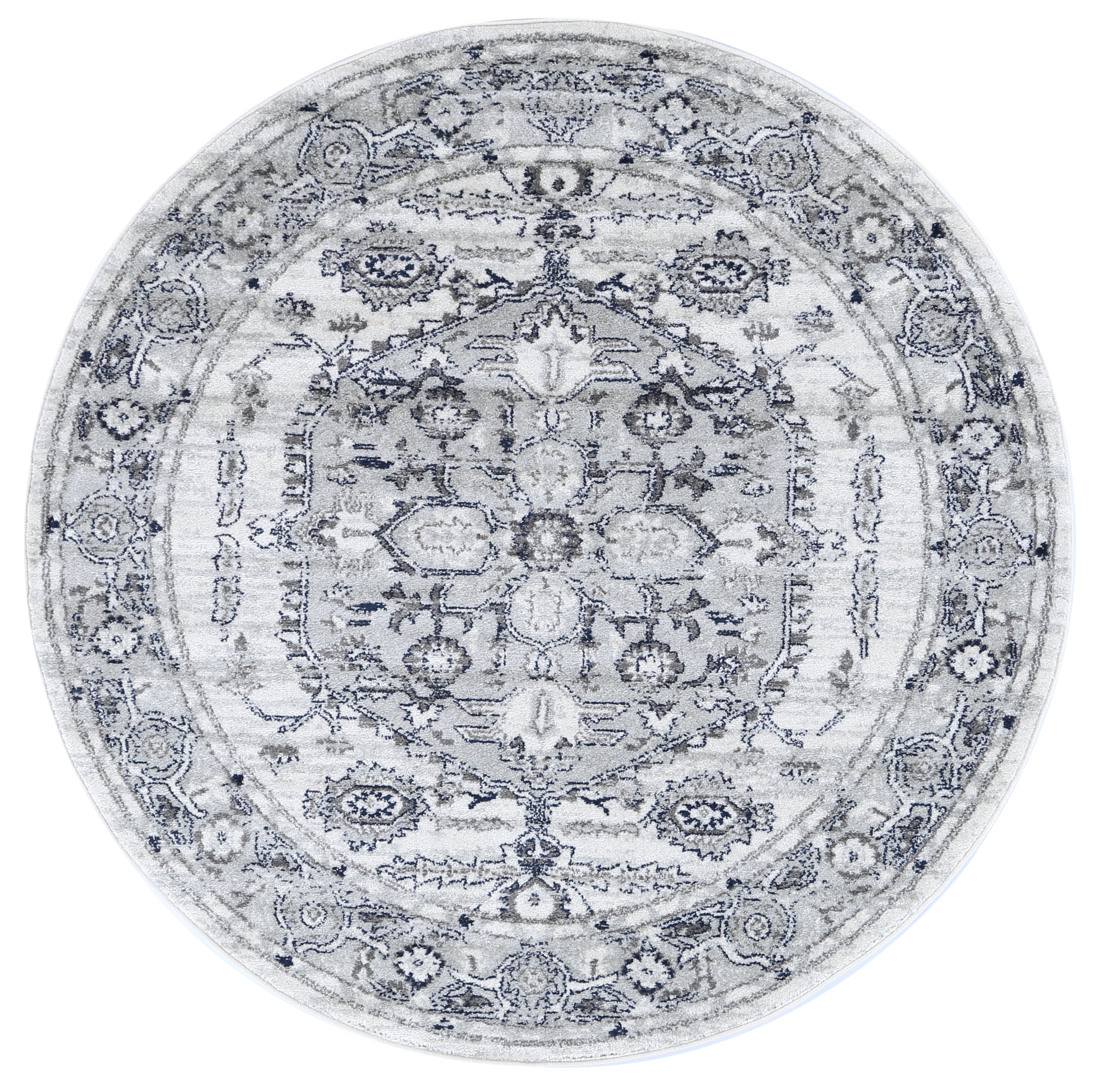 Stylish Grey and White Polypropylene Area Rug from Ligures Collection - Perfect for Any Room