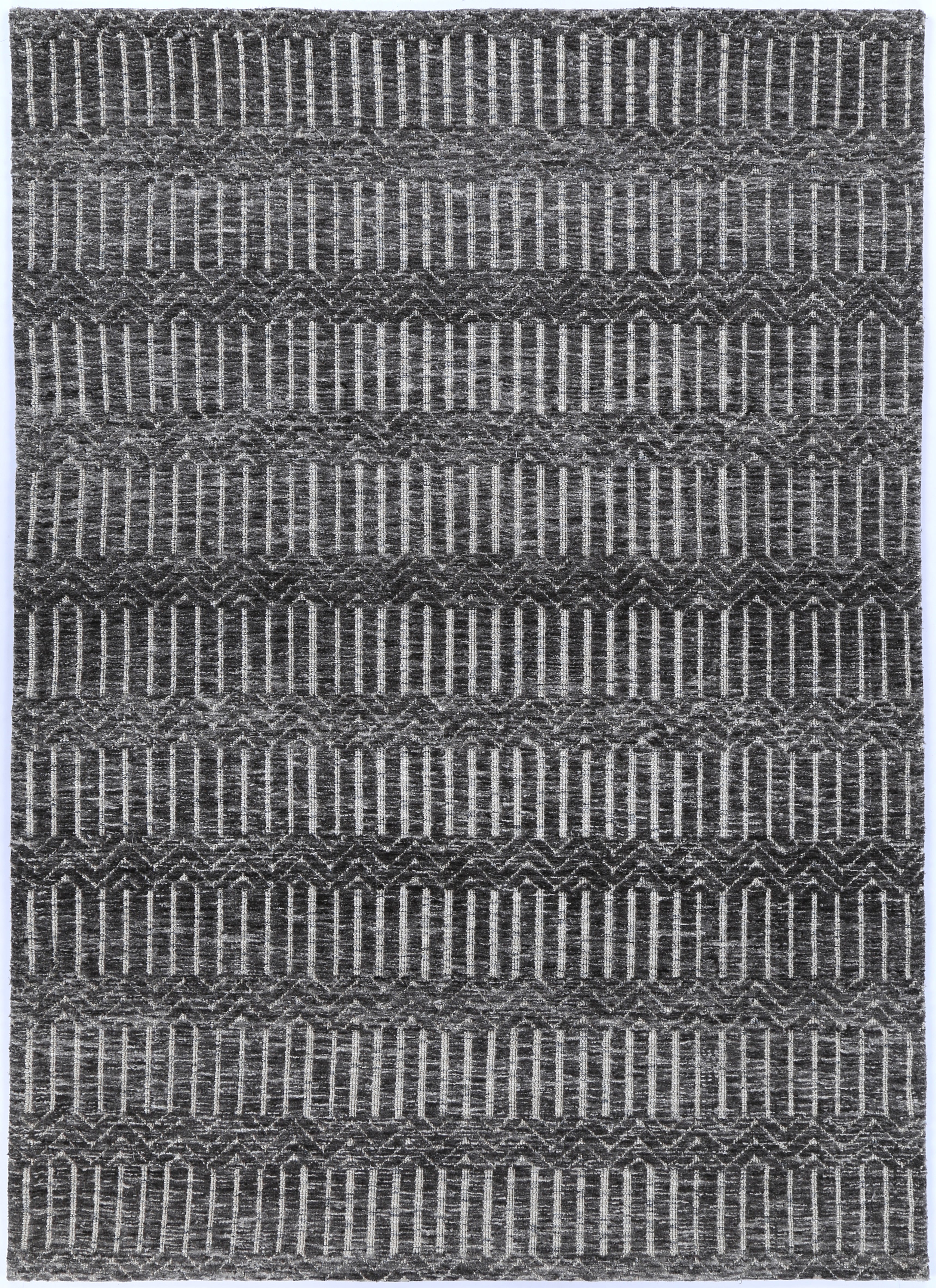 Hot Sale! Ambarsar Attari Charcoal and Beige Cotton - Polyester Blend Floor Rug