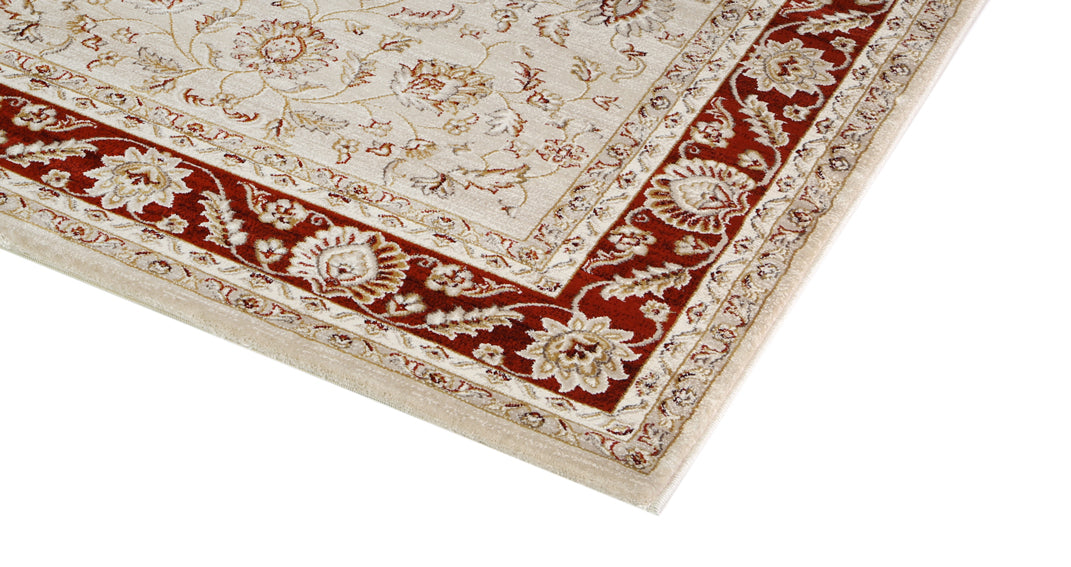 Get Vintage! Oregon Cream Red Border Area Rug