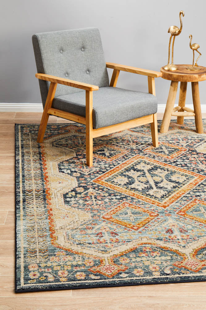 Amazing Legacy 863 Navy Floor Rug - Persian Inspired with 100% Polypropylene