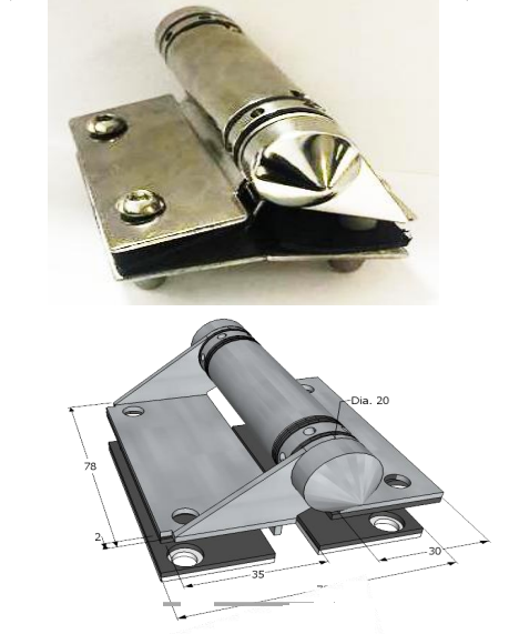 180° Glass-to-Glass Pool Hinge with Normal Spring - 316 Stainless Steel