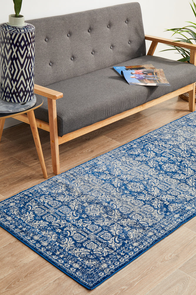 Mirage Gwyneth Navy Transitional Runner Rug - Stunning & Timeless