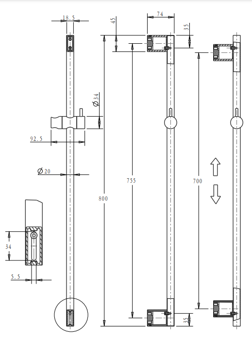 Chrome-plated Mica Shower Rail for Smooth and Customizable Showering