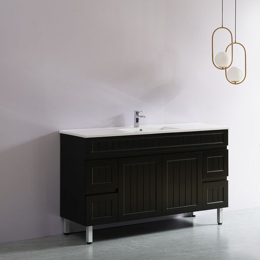 1500mm Acacia Shaker PVC Floor Vanity with Single/Double Bowl Option