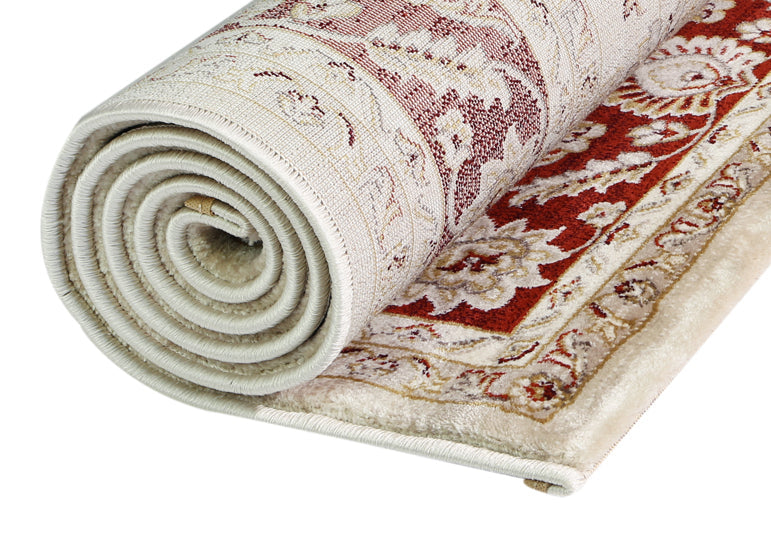 Get Vintage! Oregon Cream Red Border Area Rug