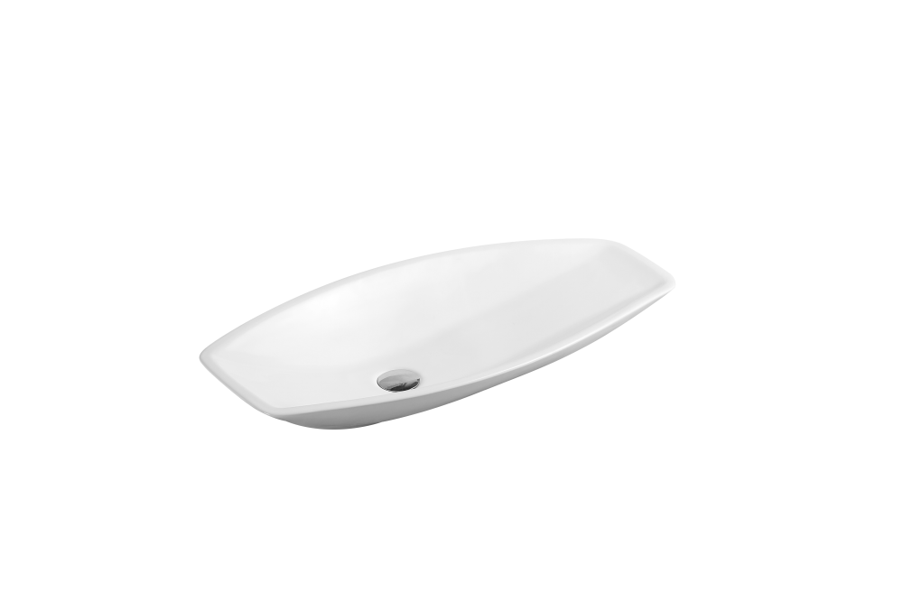 Hot Sale! LUSSO 80 Oval Above - Counter Vitreous China Basin in High - Gloss White (800x390x120)