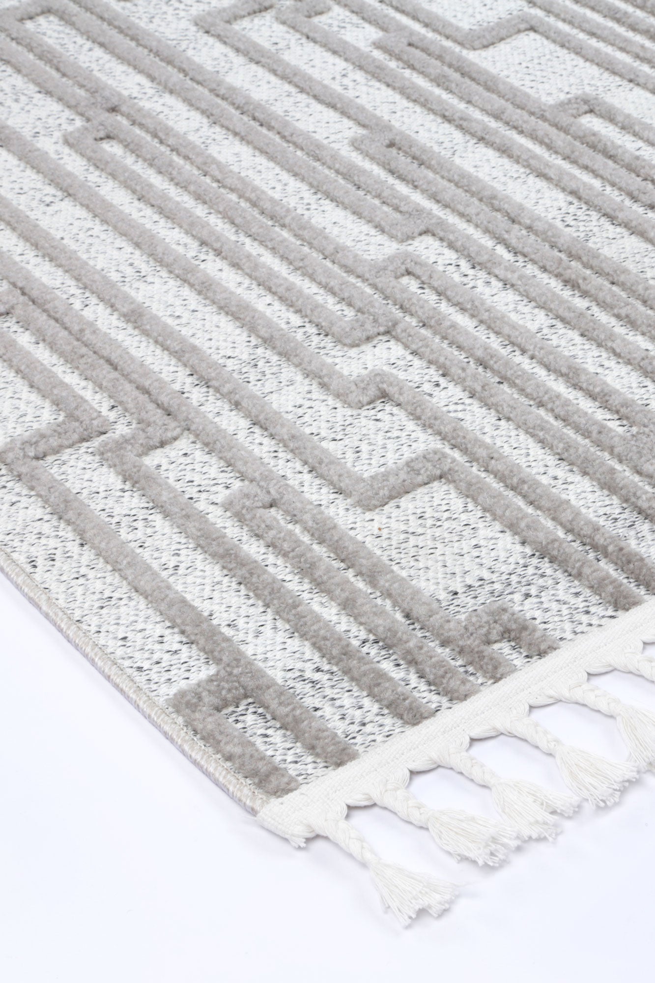 Hot Sale! Nefeli Collection Grey Matrix Polypropylene Floor Rug for High - Traffic Areas