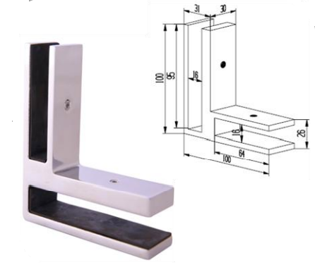 Hot Sale 90 ° Glass-to-Glass Clamp Made of High-Quality Glass