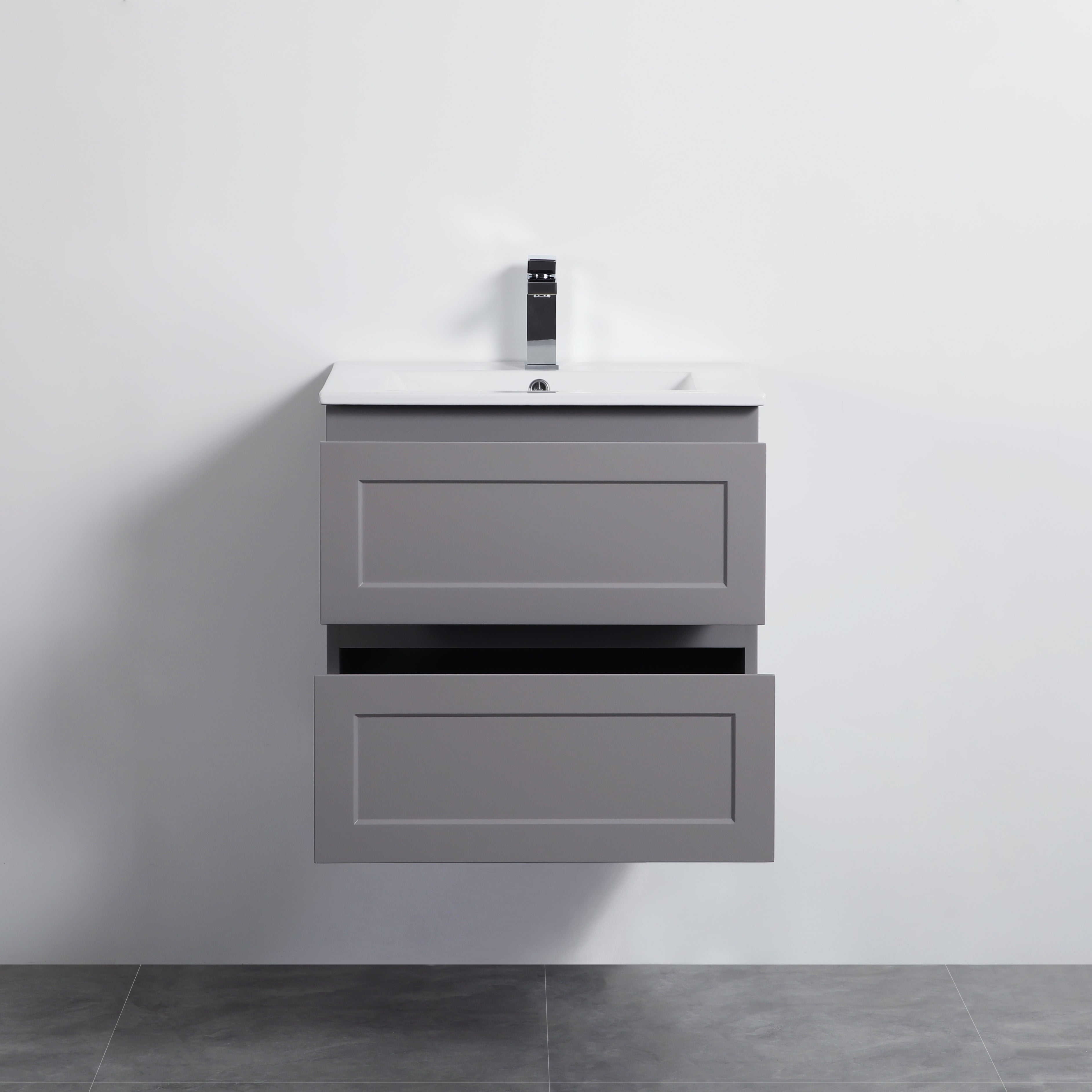 600mm Matte Grey Fremantle Wall Hung PVC Vanity Cabinet - Premium Quality!