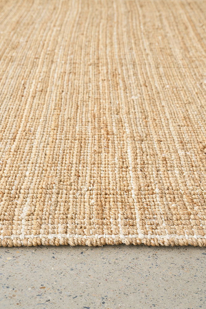 Exclusive Hand-loomed Jute Madras Marlo Natural Runner Rug - Ideal for Home Decor