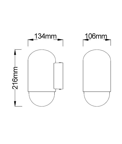 MAGNUM Oval Exterior Wall Lights with IP44 Rating, Surface Mounted