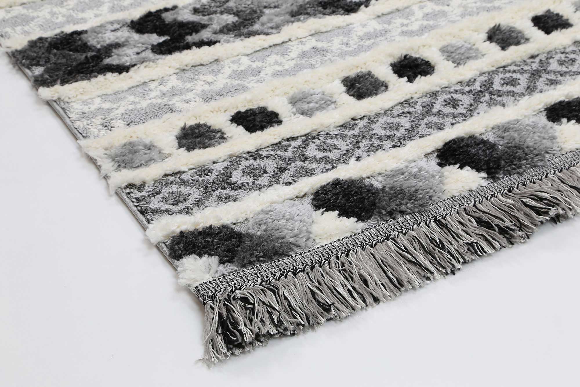 Hot! Mono Tribal Carved Cream Anthracite Rug