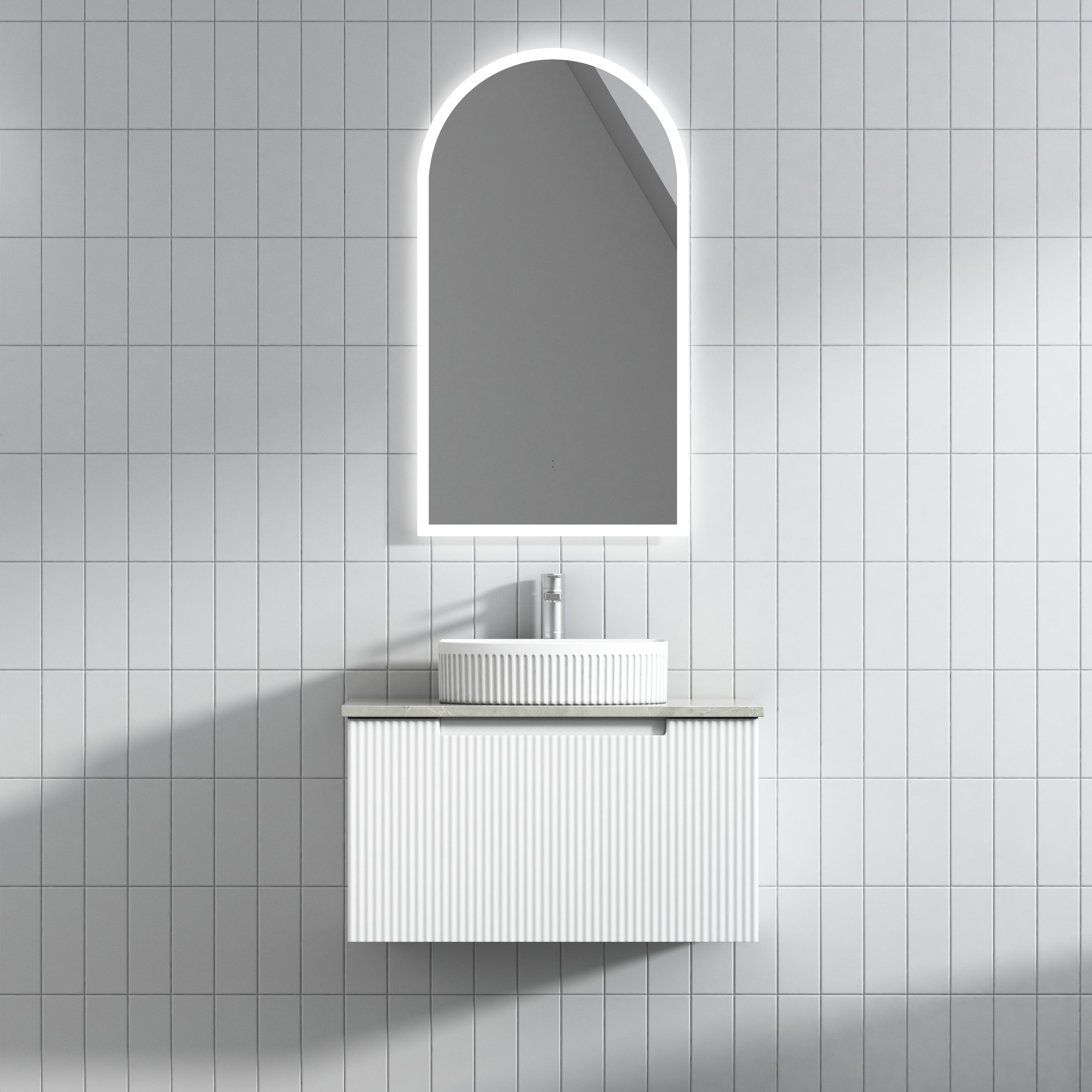 PERLA Mark II Matte White Wall - Hung Vanity in All Available Sizes