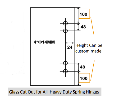 Heavy - Duty 180° Spring Pool Hinge: Glass to Square Post