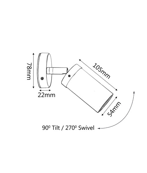 GU10 Aged Copper Exterior Wall - Mounted Pillar Spot Lights with IP54 Rating