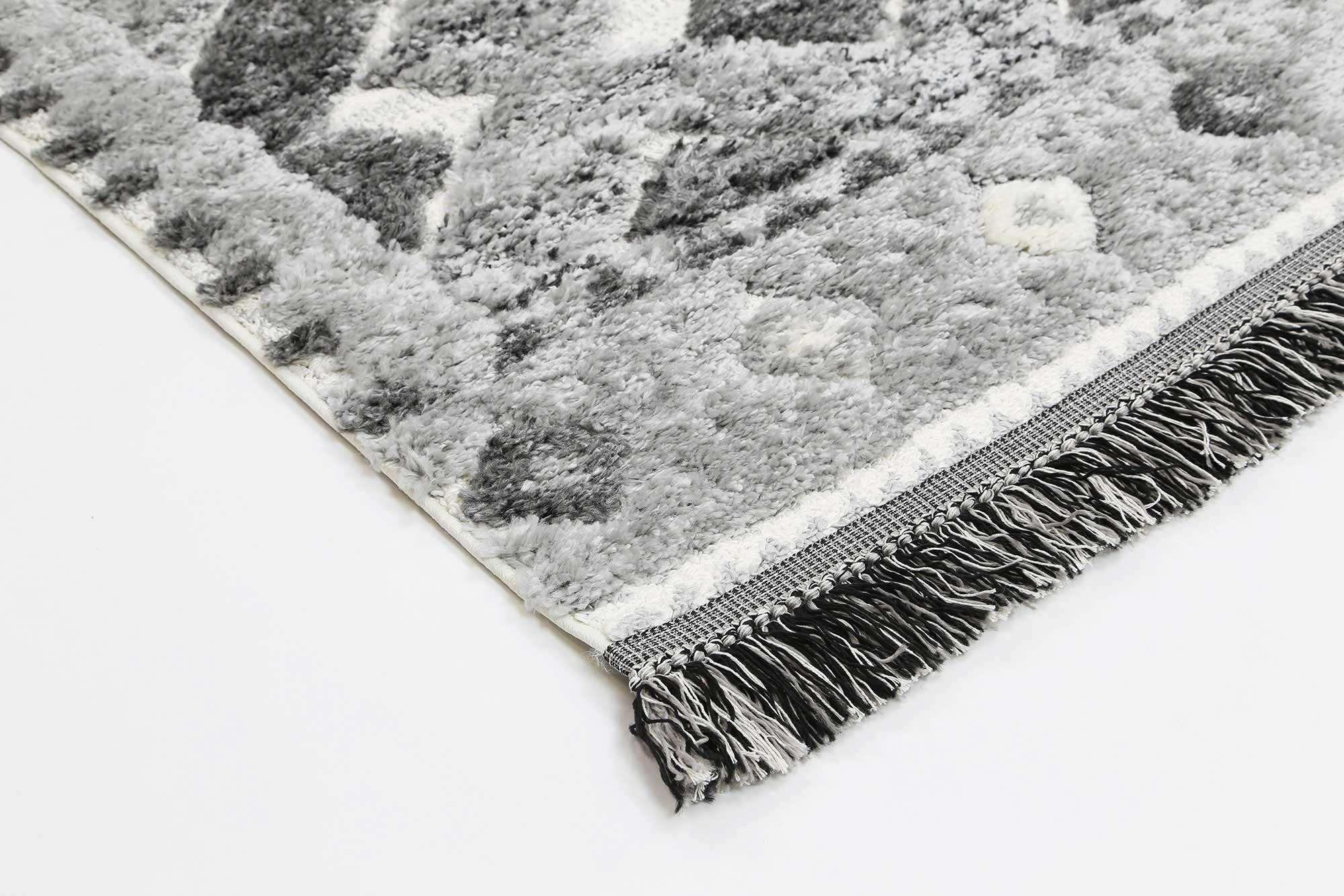 Hot! Cream Anthracite Mono Tribal Carved Lines Rug