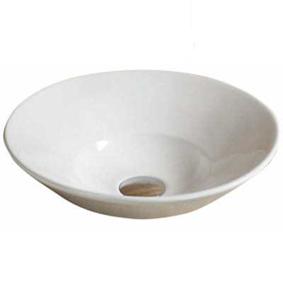 Glossy White Round Ceramic Insert Basin (410x410x160) - POSEIDON
