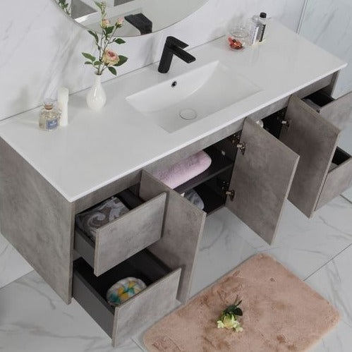 LOLA Grey Wall Hung Vanity - All Sizes Available