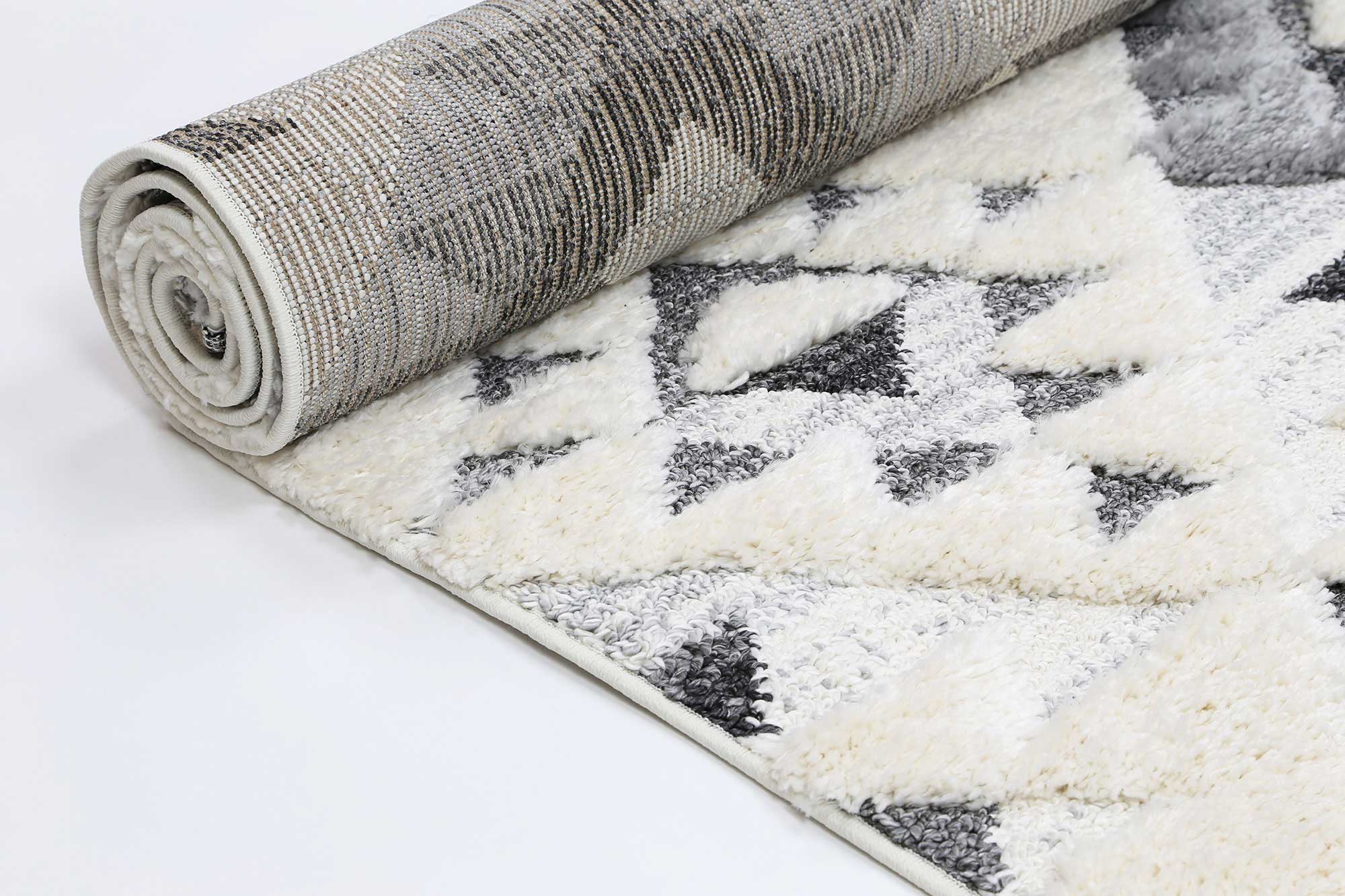 Hot! Mono Tribal Grey Diamond Luxury Cream Rug