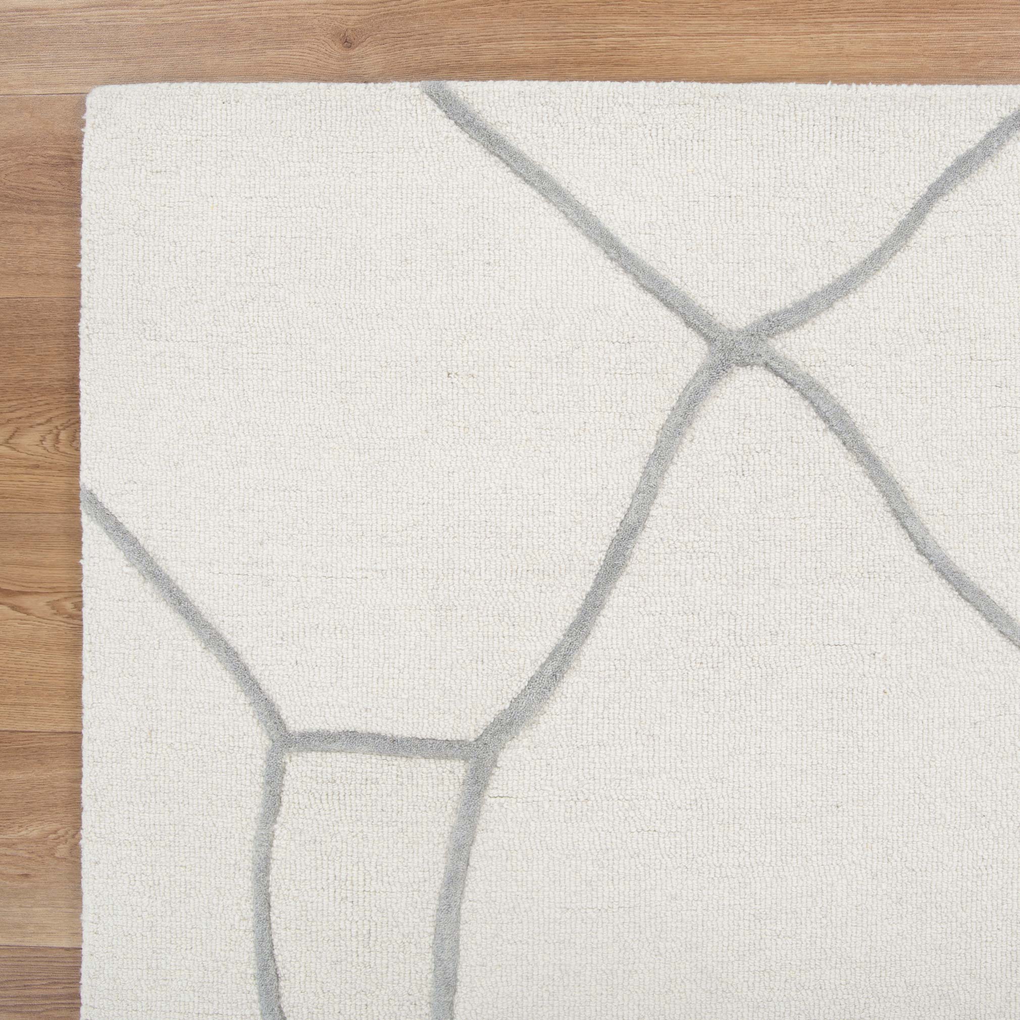 Les Nomades Souk Grey Wool Rug with Earthy Sophistication