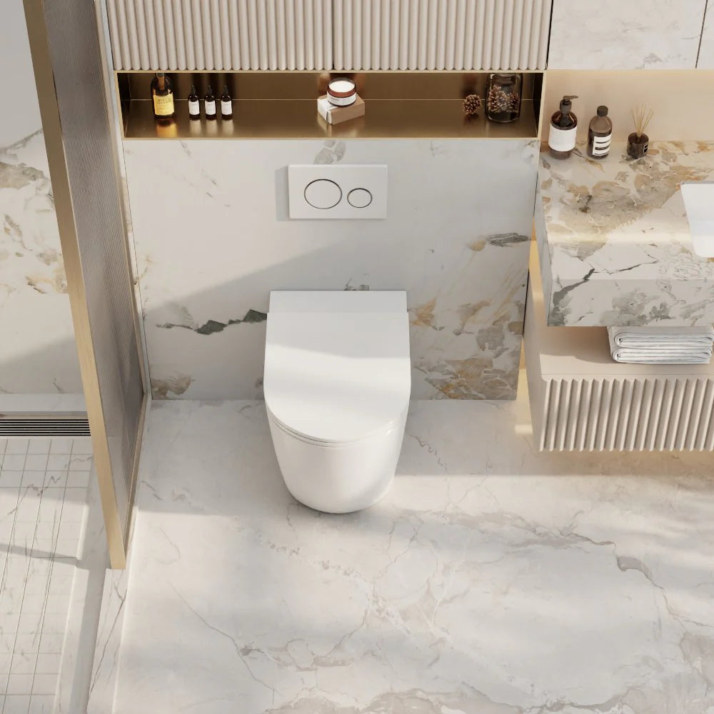 Hot Sale! Norton99 Matte White Wall - Faced Floor Toilet Pan for a Serene Bathroom
