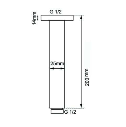 Hot Deal! AQU 200mm Ceiling Shower Arm in Brushed Nickel Finish