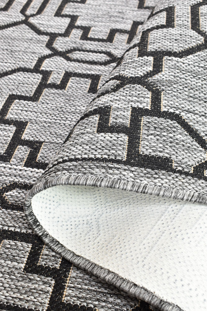 Durable and Washable Alaska Grey - Black Rug in Various Sizes