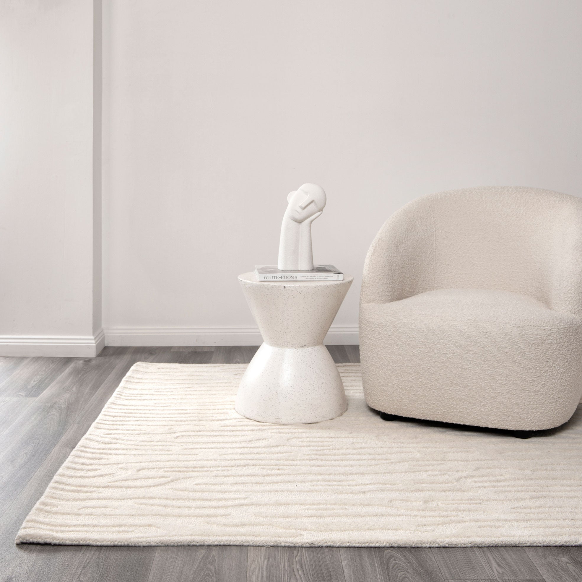 Elegant Sandstorm Cream Hand - Tufted 100% Wool Rug by Les Nomades