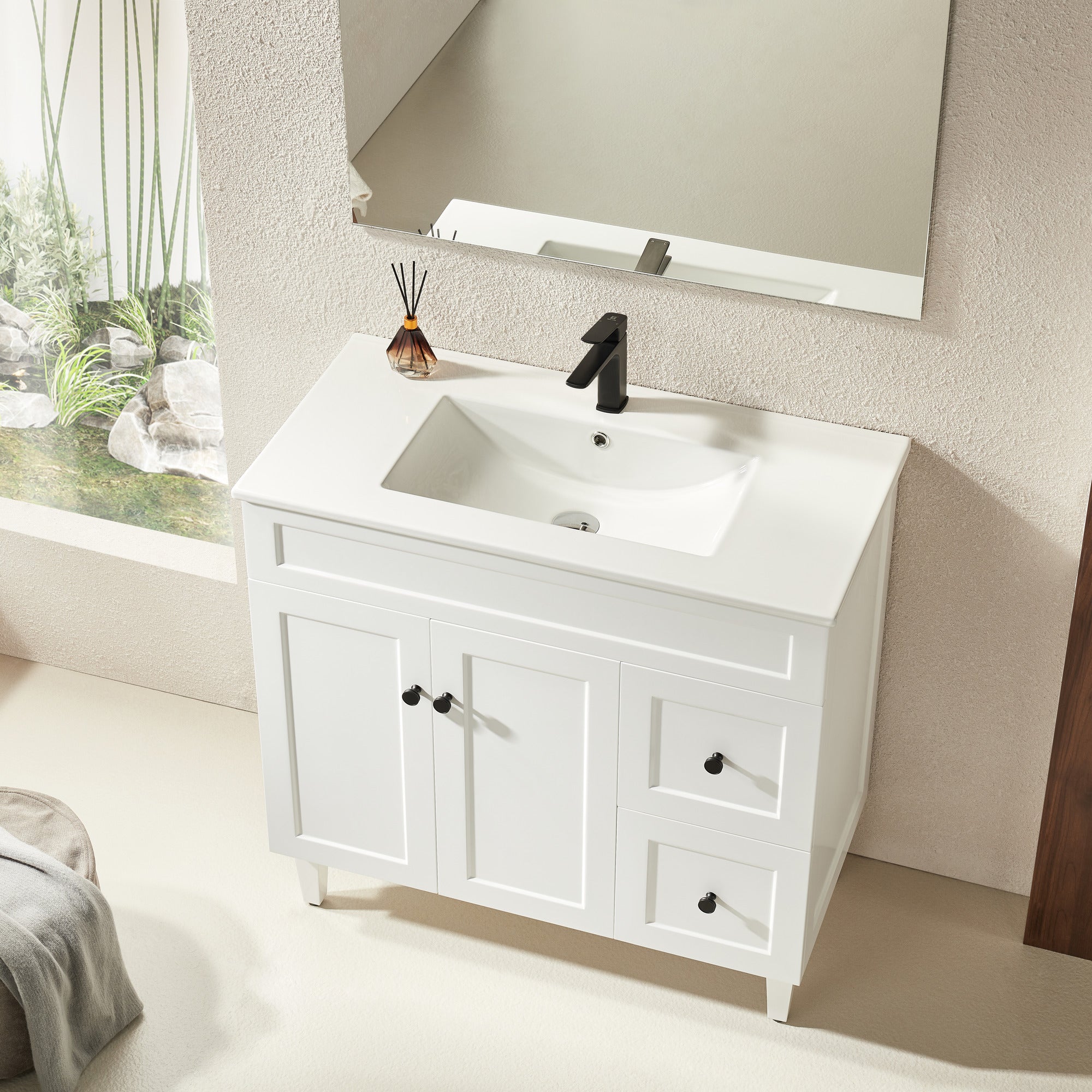 Special Offer! 900mm Harrington Freestanding PVC Vanity in Matte White