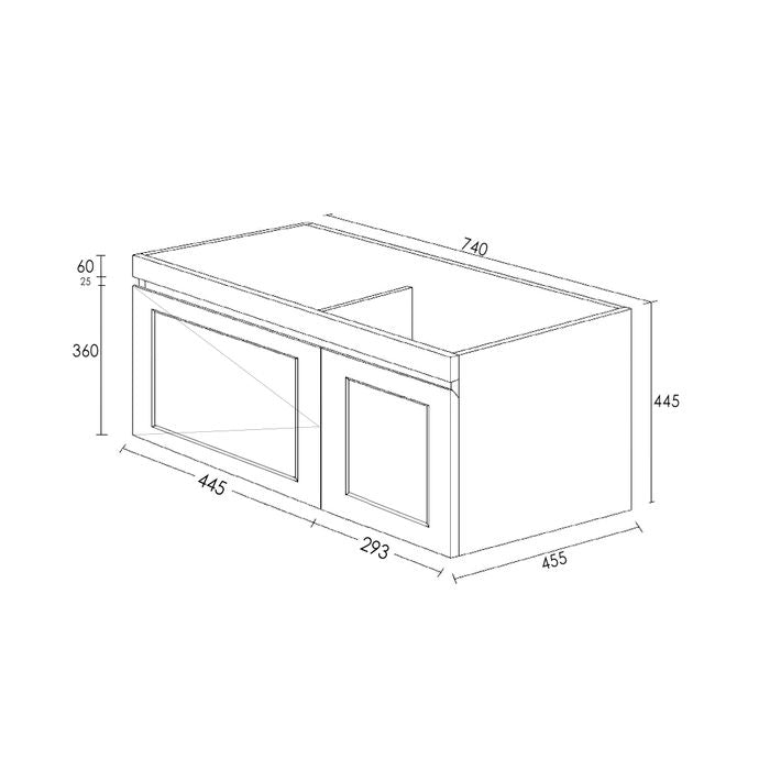 HAMPTON Mark II 750mm Matte White Wall-Hung Stylish Vanity with Ample Storage