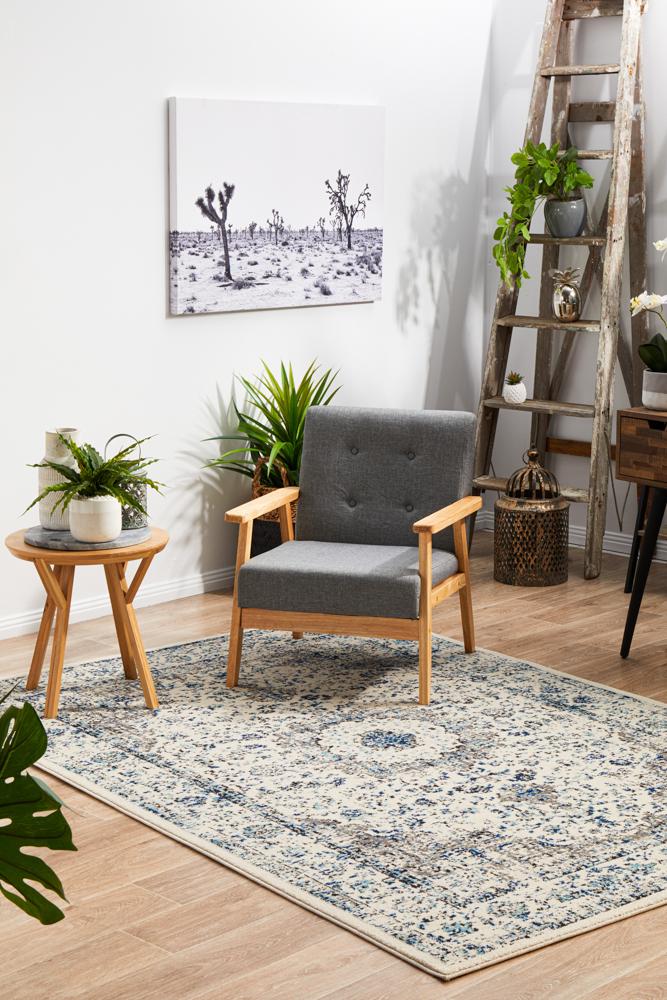 Hot Deal! Transitional Evoke Mist White Polypropylene Rug for Your Home