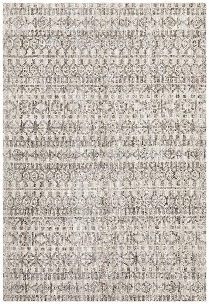Exquisite Levi Jemma Natural Grey Microfibre Polyester Rug