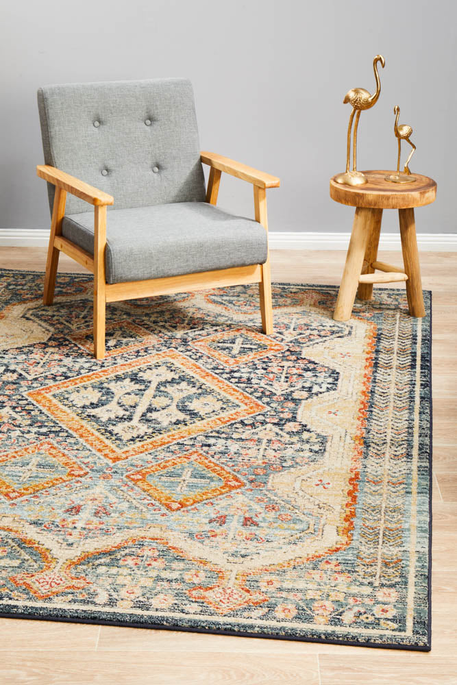Amazing Legacy 863 Navy Floor Rug - Persian Inspired with 100% Polypropylene
