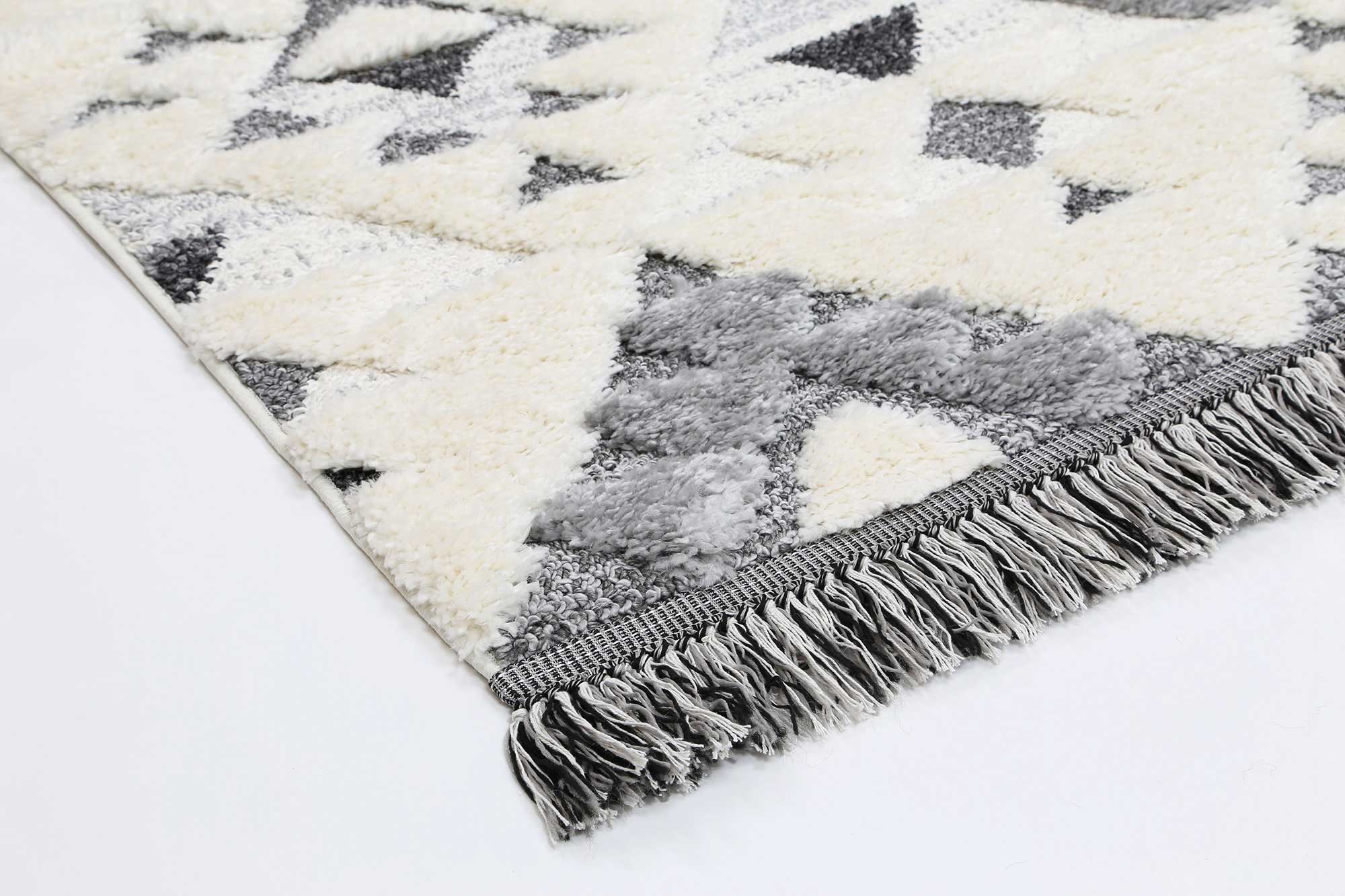Hot! Mono Tribal Grey Diamond Luxury Cream Rug