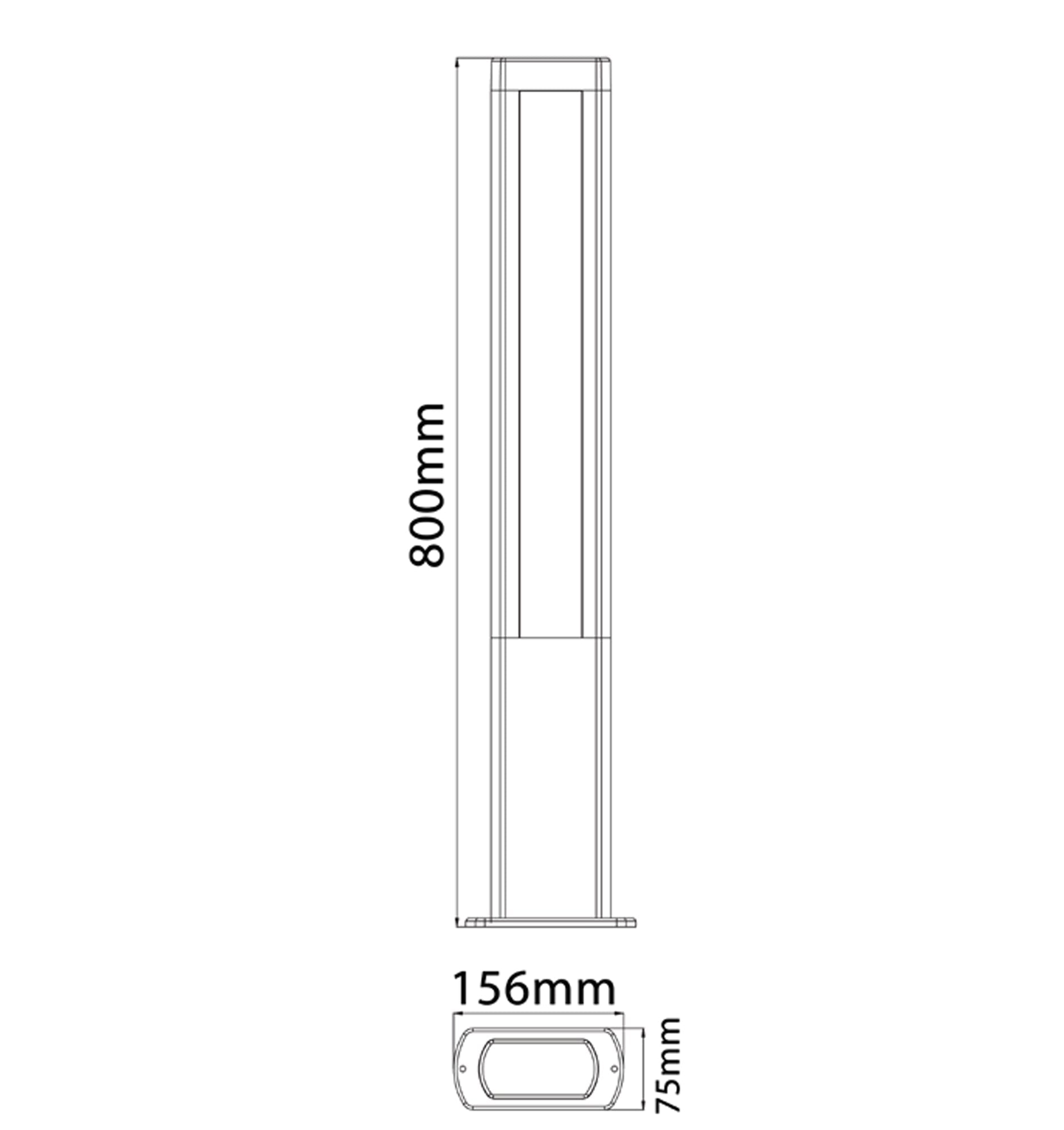 Hot Sale! Matte Black Rectangular LED Surface Mounted Bollard Lights with IP54 Rating