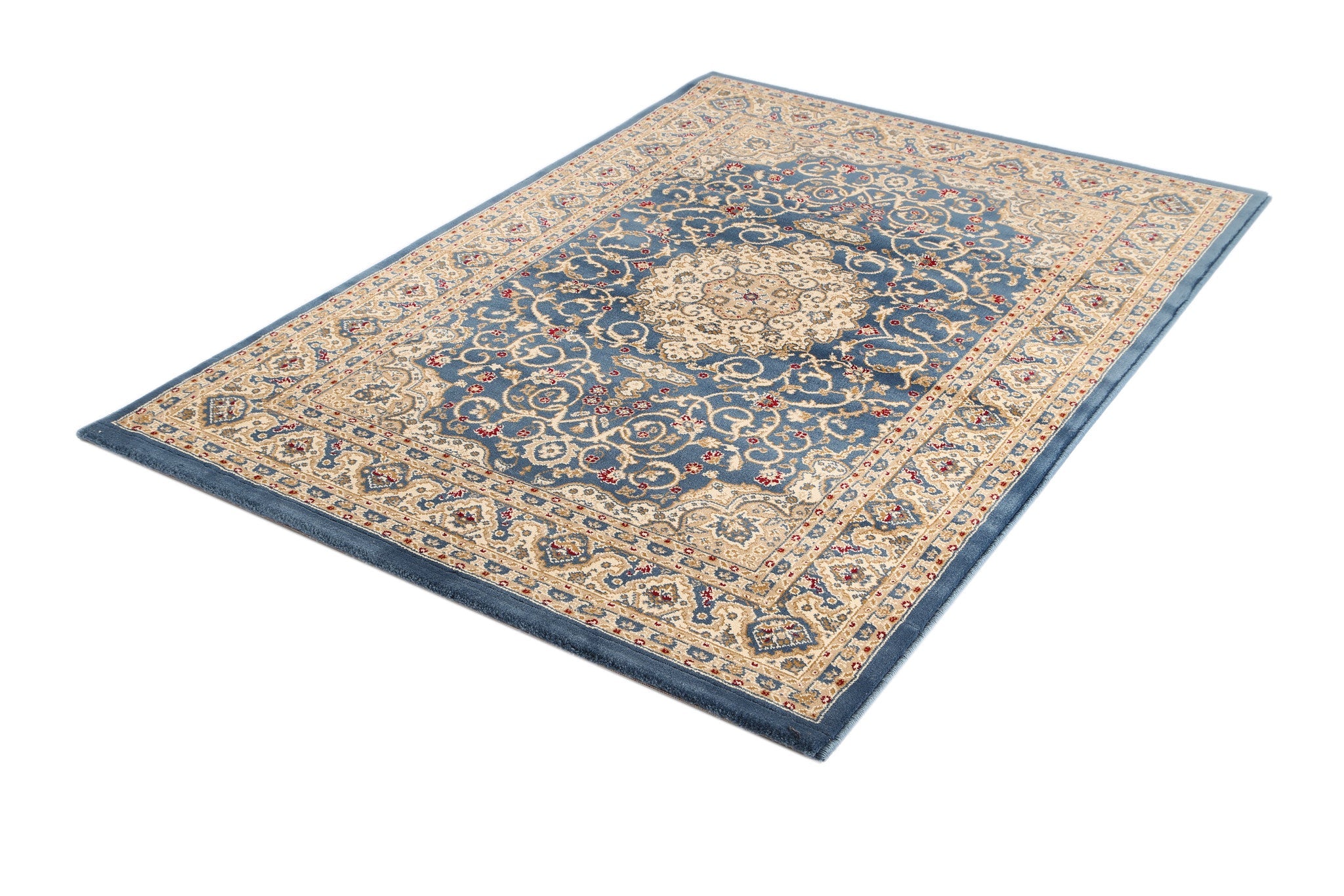 Exclusive Ornate Blue Traditional Flowered Rug