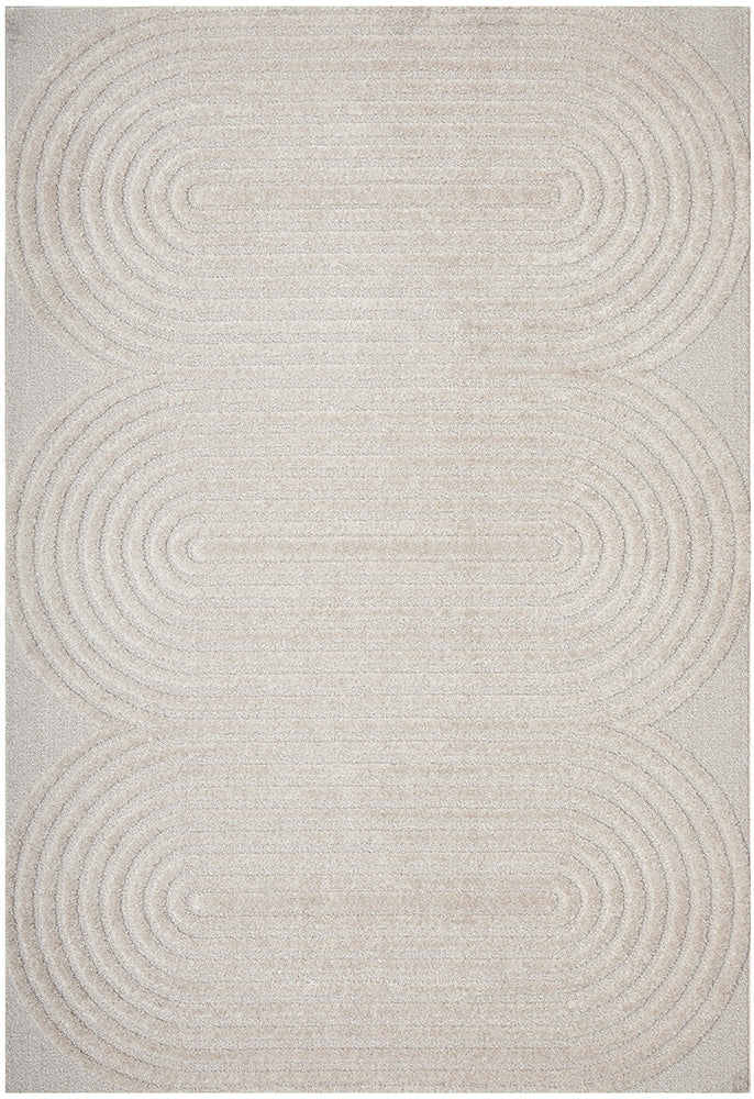 Elegant Mid - Century Inspired Carl Lotus Beige Rug in Three Color Options