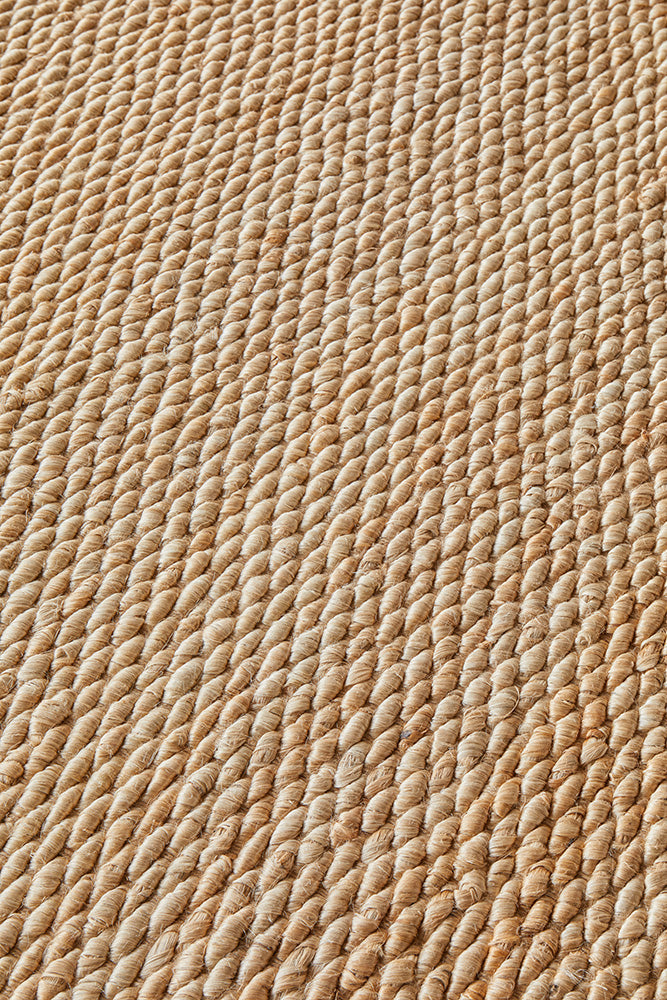 Eco-Friendly Hand-Loomed Hive Pattern Natural Jute Rug