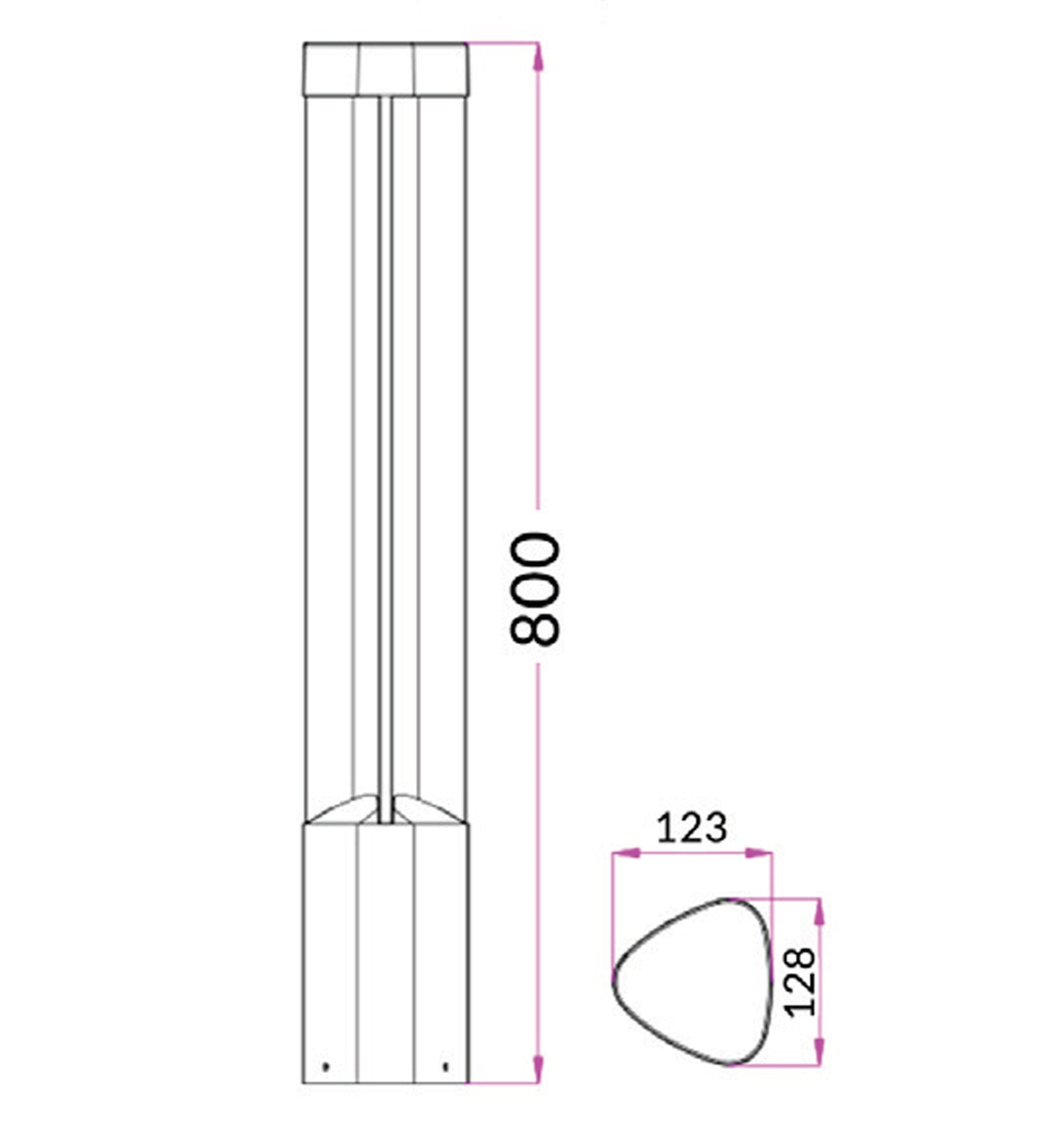 Hot Sale! Grey LED Surface Mounted Bollard Lights IP54