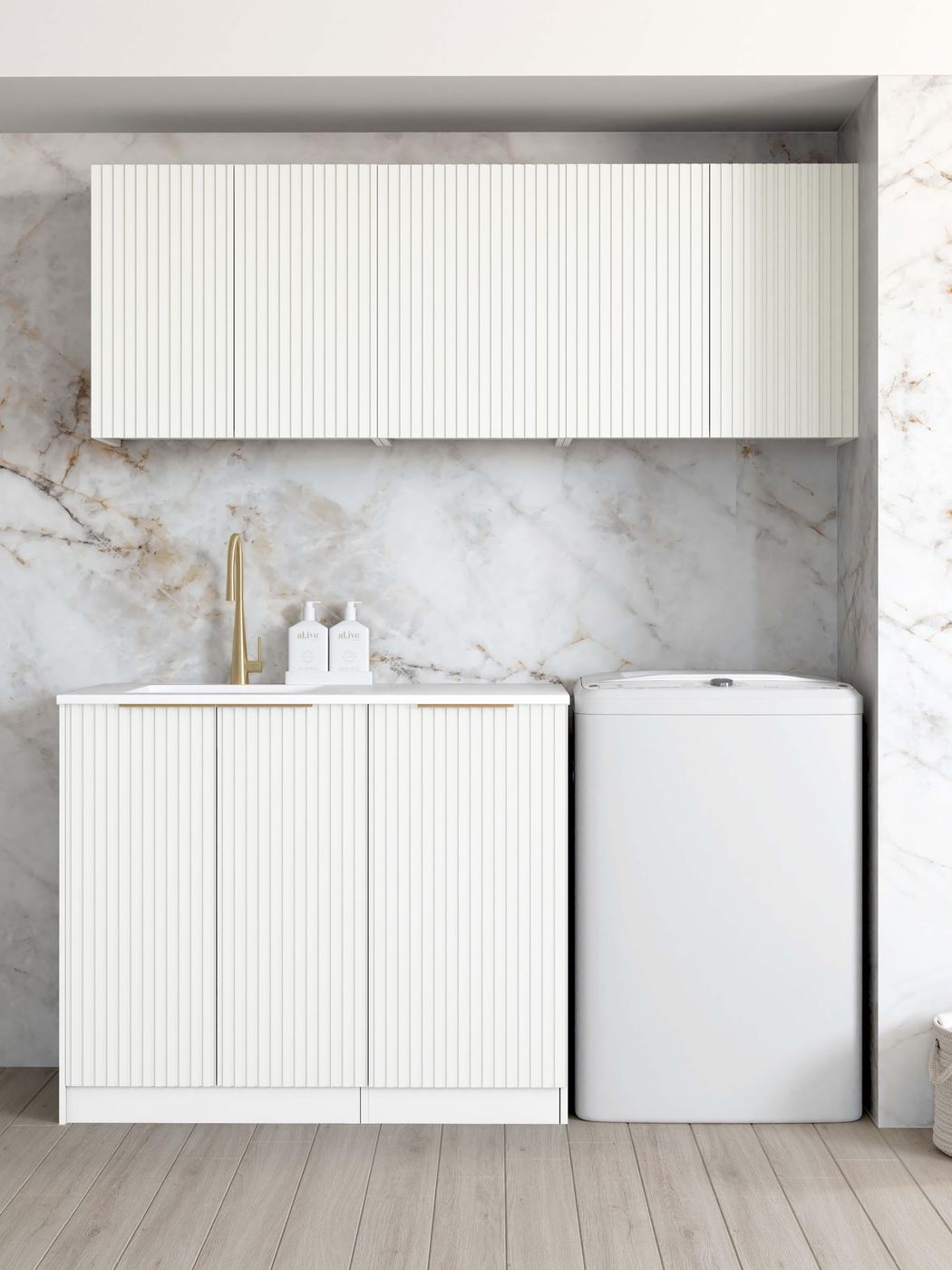 Hot Deal! Noosa Style B White Laundry Cabinet Set 1715x600x2100