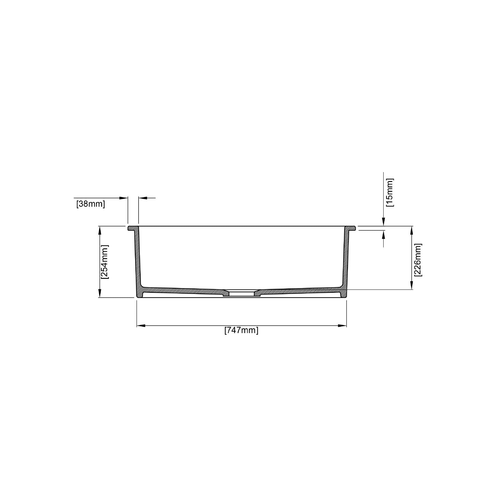 Glossy White Fireclay Undermount Kitchen Sink POS Camden 810x480x254mm
