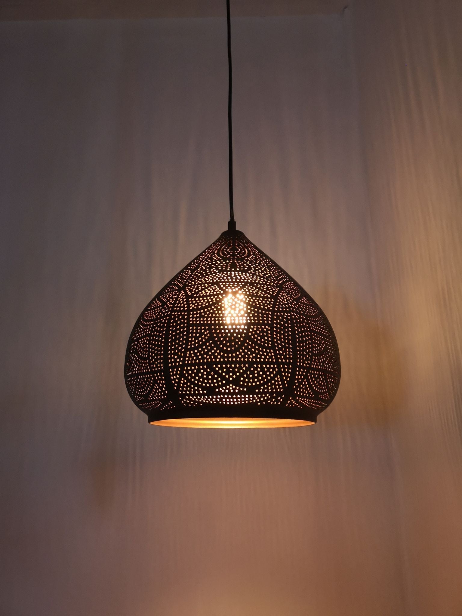 Hot Deal! Bohemian Style Black Ellipse Interior Single Pendant Light - Marrakesh Design