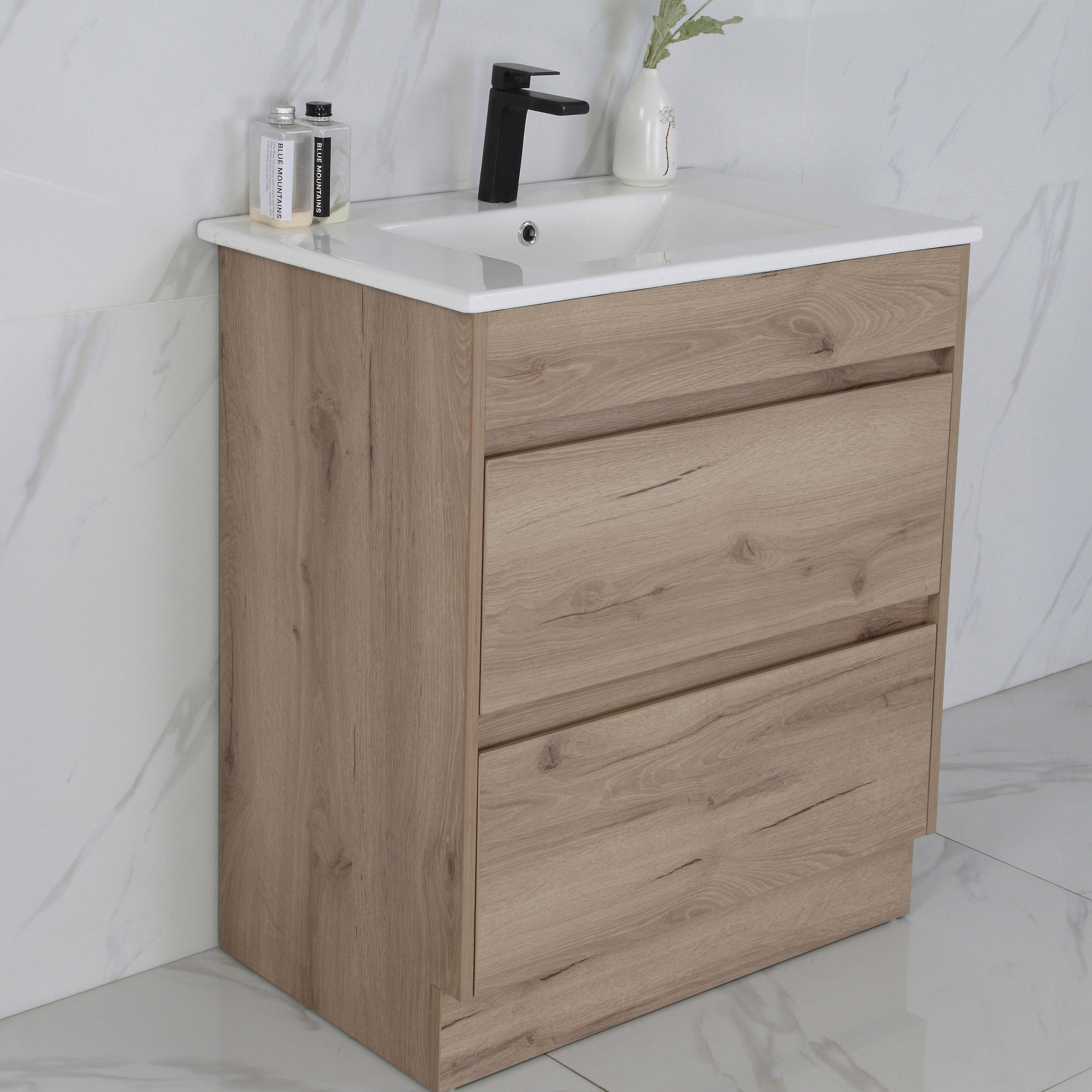 Get the Best MAX MDF Freestanding Vanity in Natural Oak - All Sizes Available
